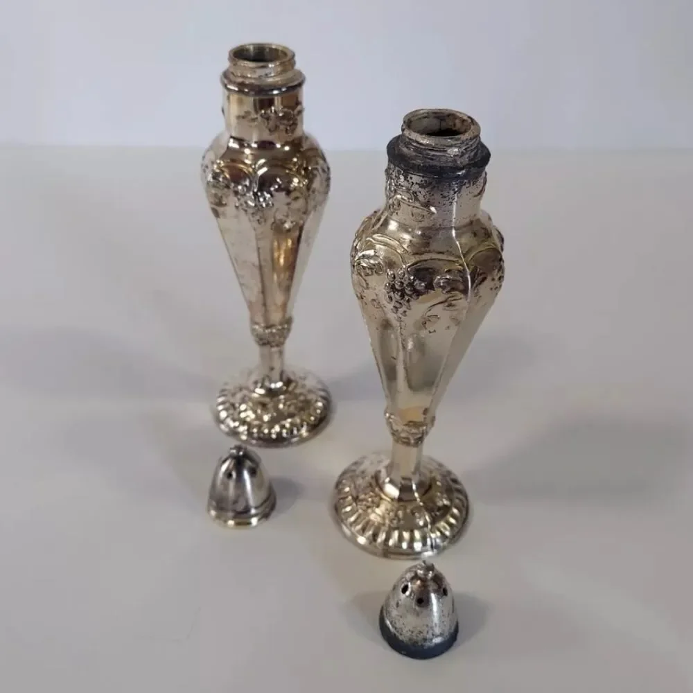 Vintage Trent Silver Plated Grape Vine Design Salt & Pepper Shakers Set of Two